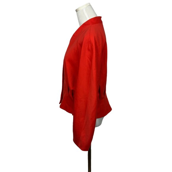 Mondi Blazer Women EU 42 US 14 Red Wool Blend Embroidered Vintage Jacket - Picture 3 of 16